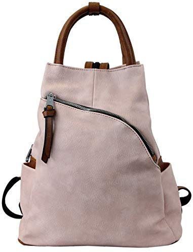 irisaa Damen Rucksack Daypack Tasche Umhänge Tasche Schulrucksack Schultertasche für Frauen und Mädchen, Damen Tasche:Pink