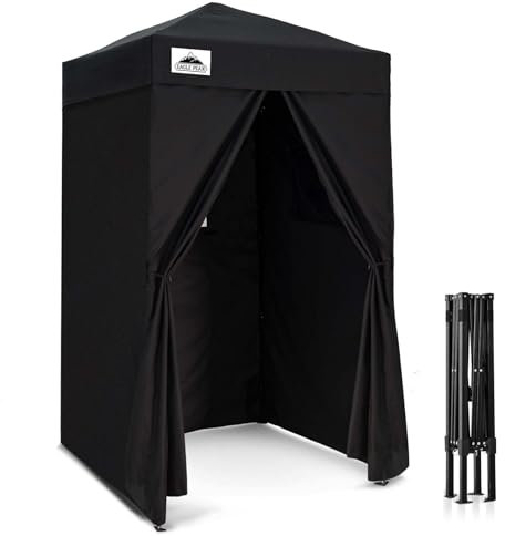 EAGLE PEAK Flex Ultra Compact Pop-Up-Baldachin, Umkleidekabine, tragbare Sichtschutzkabana für Pool, Mode-Fotoshootings oder Camping, Schwarz