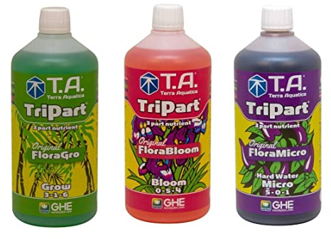 GHE Terra Aquatica Tripart 3 x 1 Litre Complete Plant Feed Solution Harwater