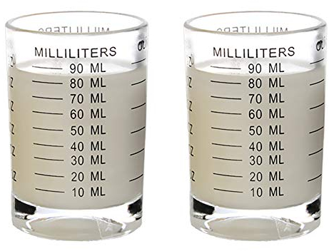 Schnapsglas-Messbecher, 90 ml, flüssig, schwer, Espresso-Glas, 2 Stück, von TIYOORTA (schwarz, 90 ml, 2 Stück)