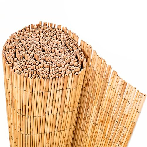 BLADO Bamboo Reed Screening – Thick Natural Bamboo Reed Fencing – Garden Screening for Wind Protection – Fence Panels (2M x 3M)