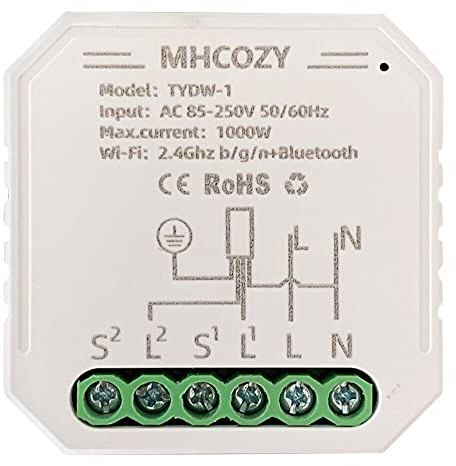 MHCOZY Tapparelle WIFI Interruttore modulo per tende elettriche motorizzate,Tuya Smart Life con telecomando e funzione timer percentuale, Controllo Vocale con Alexa Google Home