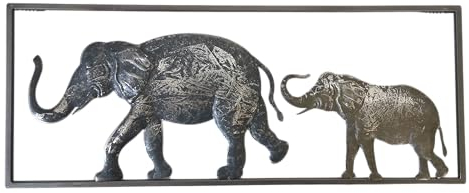 Generisch Wand Deko Metall Elefanten Rüsseltier Elephant Ornamente Wandbild Wanddekoration