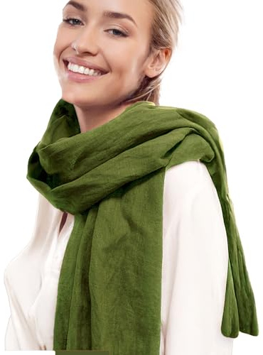 100% Leinen Damen Schal Halstuch Tuch aus Leinen Frühling Sommer Herbst Winter Ganzjährig