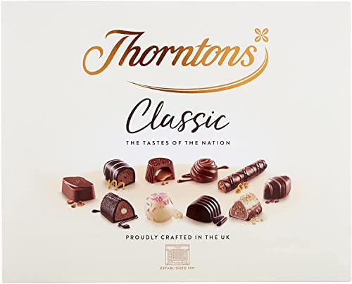 Hezvic Thorntons Chocolate Classic - Set regalo per cioccolatini, 449 g, con biglietto gratuito