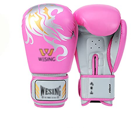 Lfzhjzc Profi Boxhandschuhe für Männer und Frauen, Kickboxing Bagwork Gel Sparring Trainingshandschuhe, Muay Thai Style Boxsack Mitts, Kampfhandschuhe MMA,8Oz,10Oz,12Oz (Color : Pink, Size : 12oz)