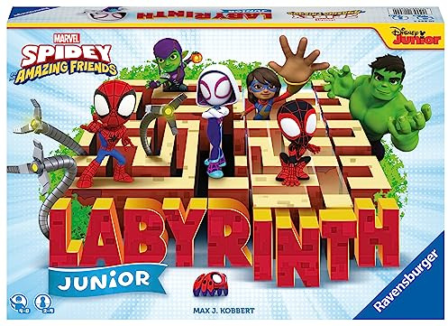 Ravensburger Spidey and His Amazing Friends Junior Labyrinth - 20894 - der bekannte Familienspiel Klassiker als Junior Version für Spidey Fans ab 4 Jahren