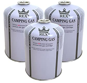 Campata Gaskartusche Set | 3 Stück 450g Ventilkartuschen mit Schraubventil Gewinde für Gaskocher | Butan/Propan Mix