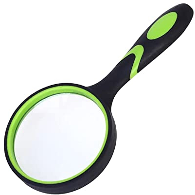 Loupe de Lecture 10X Grossissante - Haute Clarté avec Poignée en Caoutchouc Antidérapante pour Seniors, Malvoyants, La Science, Les Insectes