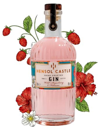 Hensol Castle Flavoured Gin 70cl - Wild Strawberry & Hibiscus | Award Winning Small Batch Premium Pink Gin From Wales - Luxury Christmas Alcohol Gifts
