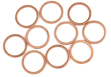 A ABSOPRO per Rame Rondella 16x20x1.5mm Piatto Tenuta Schiacciamento Guarnizione anellos (10Set)