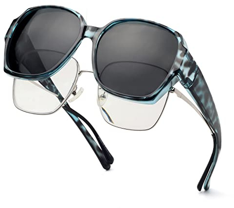 Face Shadow Polarisierte Überzieh Sonnenbrille Damen, Überbrille Sonnenbrille für Brillenträger, UV-Schutz Ultra Leicht Fit-Over Brille