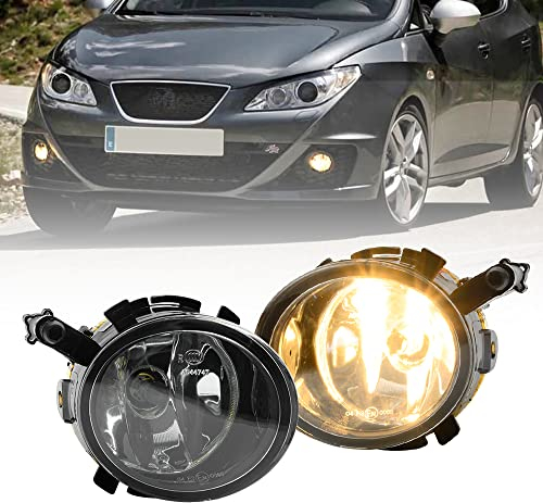 NSLUMO Phares antibrouillard avant pour Seat Leon Mk2 1P Ibiza IV Altea Toledo Lot de 2 phares antibrouillard avant avec ampoules halogènes 9006 HB4