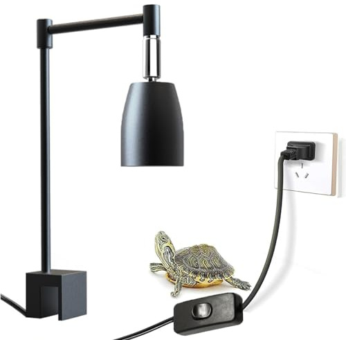 QeeHeng]Support Lampe Chauffante Reptile Rotatif 360° en Métal - pour Lampe UVA/UVB - Accessoire Terrarium Serpent, Tortue, Lézard