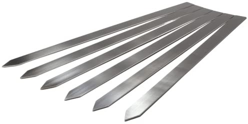 Rostfritt stål Adana grillspett extra brett 24 mm och 600/450 mm långt (450 mm set om 3)
