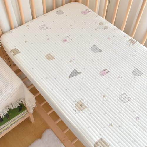 JIANINGHOME Weiches strapazierfähiges Spannbettlaken 140x70,Matratzenschoner, atmungsaktiv, waschbar, gesteppt, Spannbettlaken, Bezug mit vollelastischem Rand