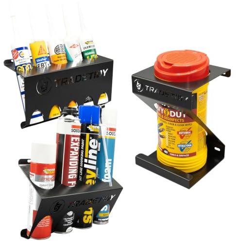 Silicone Spray Can & Wipes Holder Triple Pack Steel – TradeTidy Black