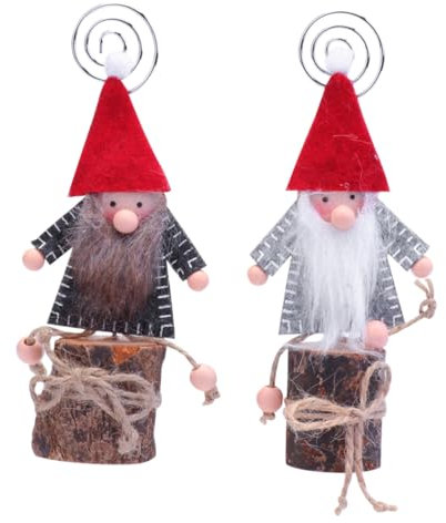 LABRIMP 2St Weihnachtsdekoration Tischkartenhalter aus Holz Platzkartenhalter Weihnachtsfeierverzierung Weihnachtsschmuck Schreibtisch schmücken Zubehör ältere Hölzern