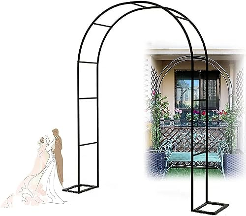 Gartenbogen Aus Metall, 2,4 M, Robuste Gartenlaube, Stahlrahmen, Groß, Stark, Wetterbeständig, Kletterpflanzen, Stützbögen Für Drinnen Und Draußen, Für Rosen, Kletterpflanzen, B350 X H220 Cm