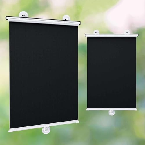 Suction Cup Roller Blinds,Lightweight Cordless Roller Blinds,Width 40-80cm,Height 60-200cm,Portable Blackout Roller Blinds,Automatic Retractable,No Drilling Required.,Black-40x100cm/16x39in