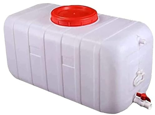JIESOO Contenedor Agua con Grifo, 25L/50L/100L/150L/200L Contenedores Almacenamiento Agua Plástico Contenedor Bidón Líquido Transporte Agua Caravana Acampar Al Aire Libre(100L)