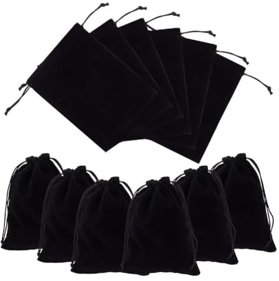 nbeads 12 Stk. Schwarzer Samt Kordelzug Taschen, Drawstring Schmuck Beutel 18x13cm Geschenkverpackungsbeutel Süßigkeiten Taschen für Hochzeit Party Favors Weihnachten Favors Geburtstag