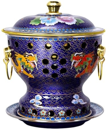 DGSYUAN Marmite Chinoise en Cuivre Marmite Simple De Style Vintage Chinois avec Couvercle, Ustensiles De Cuisine(Blue)