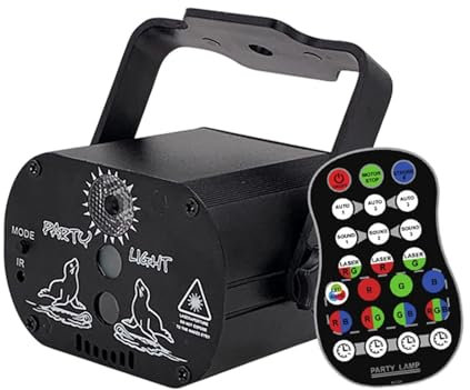Luci Natale Esterno, Proiettore da palco stroboscopico a LED RGB attivato dal suono della luce da discoteca ricaricabile for DJ for feste di compleanno, matrimoni, bar, Natale ,Halloween, Natale.
