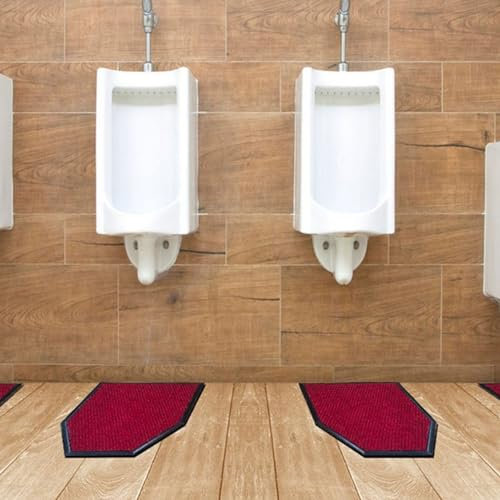 Tapis de Sol pour urinoir pour Hommes, Absorbant l'eau, désodorisant, antidérapant, pour urinoir pour Hommes (Rouge - 3 pièces)