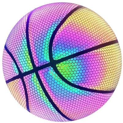 Holografischer Basketball: Langlebiger Outdoor-Basketball, reflektierender Basketball mit hellen Lichtern, beleuchtetes Sportgerät für atemberaubende Kamera-Aufnahmen für Kinder und Erwachsene