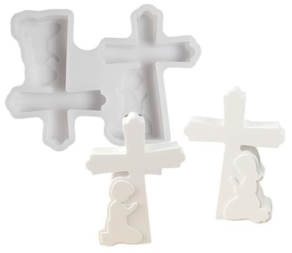 Dcaknri Moule Silicone Créant Une Prière Détaillée Boy and Girl Les Statues Figurine pour Les Bougies en Résine Époxy Artisanat