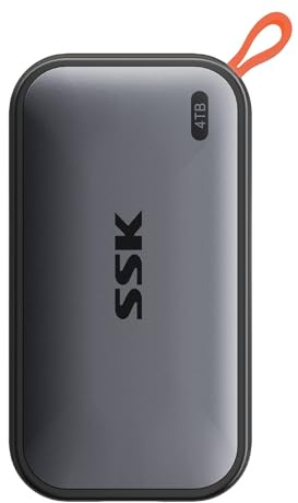 SSK 4 TB SSD Festplatte Extern, bis zu 1050 MB/s, Extreme Übertragungsgeschwindigkeit, Portable USB 3.2 Gen 2 Solid State Drive für Typ-C-Smartphones, PS5, Laptop, MacBook/Pro/Air und mehr