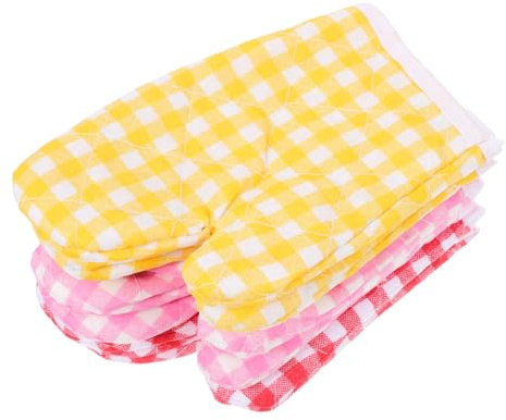 Warmhm 3 Pairs Small Oven Mitts for Heat Resist Cotton Gloves with Soft Breathable Thermal Protection for Hands for Baking Bbq and Outdoor Cooking