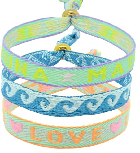 Selfmade Jewelry - Statement Festival Armband Stoff Armband Damen Stoffarmbänder in Pink für Festival Outfit Damen