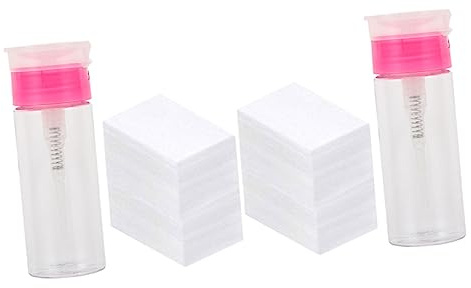 LOLIPPYY di Salviette per Unghie Bottiglie Vuote Portatili da 100ml Set da 652 Pezzi un Comodo Utilizzo e Rimozione dello Smalto in Plastica e Dispenser a Pressione
