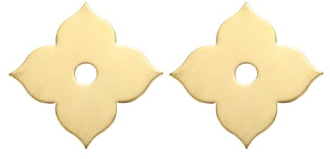 QUARKZMAN 2Pcs Plaque Support Pour Poignee Meuble 1.69 Pouce Forme Feuille | Plaque Support Laiton, Rondelles Decoration Classique Pour Meubles Joint Pour Portes Placard Tiroirs Quincaillerie