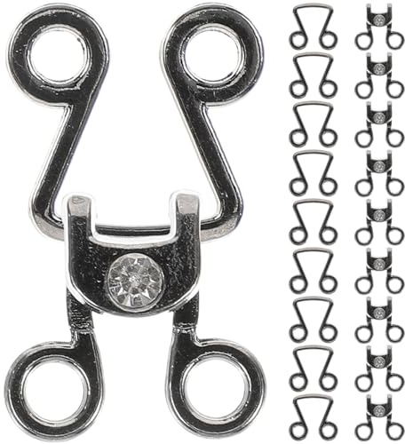 SUPVOX Lot de 10 Crochets à Vêtements en Métal Couleur Gris Foncé, Agrafes de Couture Invisibles pour Soutien-gorge, Fermeture à Œillet Compacte, Fournitures de Couture Robustes