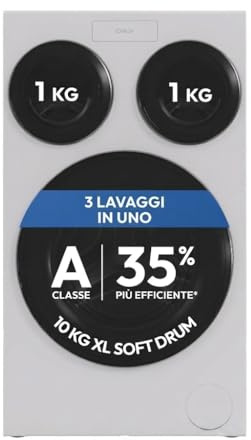 Candy MultiWash Lavatrice 3 Oblò Indipendenti, 10+1+1 kg, 1400 RPM, 3 Motori Diretti, Autodose, Smart AI, Classe A, Igiene UV, Bianco