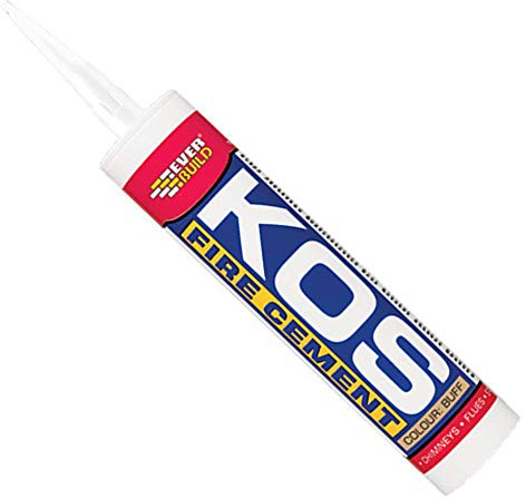 Everbuild KOS Fire Cement Cartridge – Ready to Use – Resistant to Temperatures Up To 1250˚C – Buff – 300ml