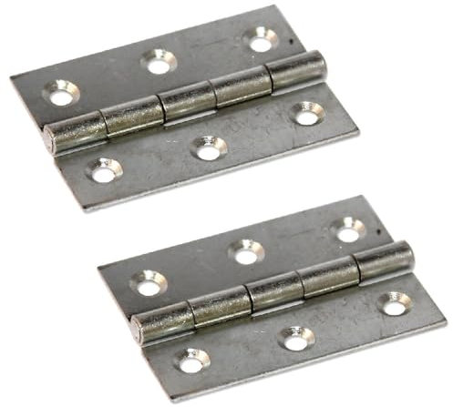 Merriway BH03829 (2 Pcs) Self Colour Steel Butt Hinge, 50 mm (2 inch) - Pack of 2 Pieces