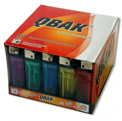 Caja 50 mecheros desechables. Colores surtidos. Con seguro a prueba de niños. 64153x50/23054