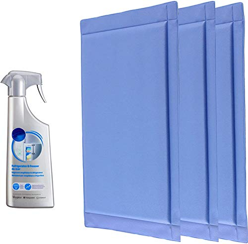Spares2go 500ml Trigger Spray De-Icer + Defrost Mats for all models of Fridge Freezer