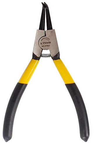 Sicherungsringzange, 17,8 cm / 22,9 cm / 33 cm, mit langer Spitze, gebogene Minizange, Werkzeuge für Elektro- und Holzarbeiten (17,8 cm außen gebogen)