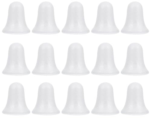 Milisten Weihnachtsbaumschmuck Styropor Glocke 9 cm 15 Stück Hängedeko Weihnachten DIY Basteln Baumanhänger Deko Zum Aufhängen
