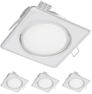 ledscom.de 4 Stück Deckeneinbauleuchte ZOBE II, weiß matt, eckig, 11 x 11cm, 560lm, weiß