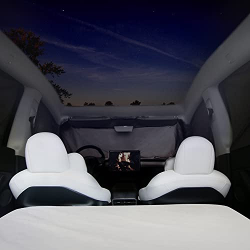 Havnby 2020-2024 Tesla Model Y Vorhänge Auto Sichtschutz Windschutzscheibe Sonnenschutz für Camping Faltbares Autozubehör UV- und Sonnenschutz 8-teilig | Windschutzscheiben-Sonnenschutz, mehr Privatsphäre, UV-Schutz, faltbar und schnell montiert für Camping und Übernachtungen