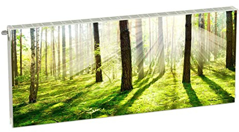 Magnet Heizkörperverkleidung Heizkörperabdeckung Grün Natur 140x60 cm Heizung Abdeckung Verkleidung Magnetische Abdeckmatte Kühlschrank aus Einem Flexiblen Magneten Digitaler Aufdruck
