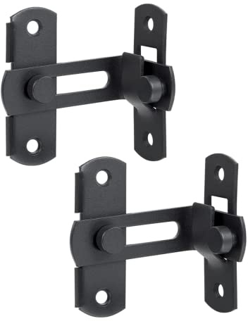 HOJLKLD Verrou de porte, 2 Pièces Loquet de porte à angle droit 90 degrés en acier inoxydable avec vis pour portes et fenêtres (grand)