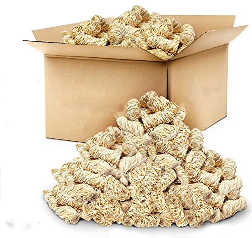 WUIIEN Zündung Feuerkugeln Anzünder Kaminanzünder Brennstoffe Holzwolle Grillanzünder Holz Feueranzünder nachhaltige Grill Anzündwolle 10kg