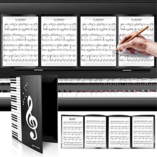 Molbory 6 Seitig Notenordner, Aufklappbar Notenmappe Faltbar Musikordner, Notenmappe für Notenblätter beim Spielen A4 Größe, Musik Tabelle Datei Ordner, Kunststoff Konzert-Chorfolder für Musiker, Band